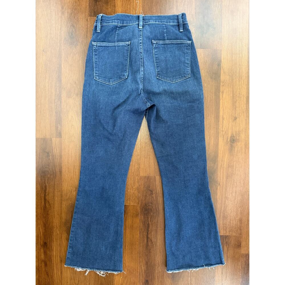 Frame Le Flare De Francoise Jeans Sz 29 Mid Rise Raw Hem PReppy Casual Boho - Picture 2 of 7